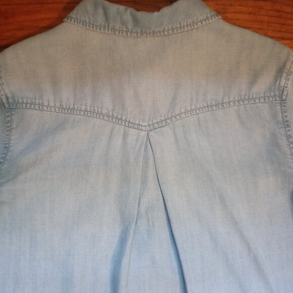 CLOTH & STONE Long Sleeve Point Collar Chambray tencel Shirt (S) - Picture 15 of 16